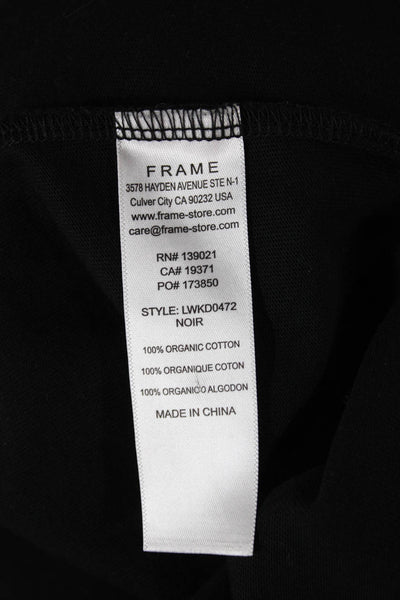 Frame Womens T Shirt Dress Black Organic Cotton Crew Neck Short Sleeve Size XS