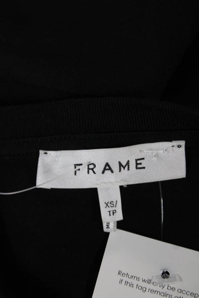 Frame Womens T Shirt Dress Black Organic Cotton Crew Neck Short Sleeve Size XS