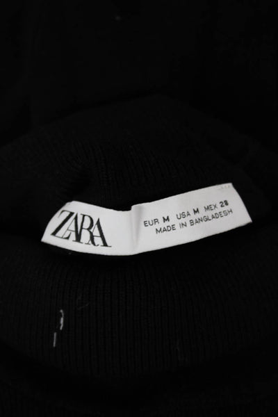 Zara Womens Black Turtleneck Pullover Sweater Viscose Long Sleeve Size M