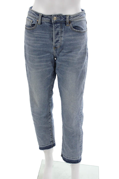 Buffalo David Bitton Women Cropped Blue Mid Rise Jeans Button Size 28