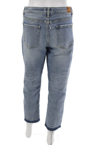 Buffalo David Bitton Women Cropped Blue Mid Rise Jeans Button Size 28