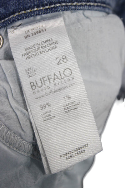 Buffalo David Bitton Women Cropped Blue Mid Rise Jeans Button Size 28