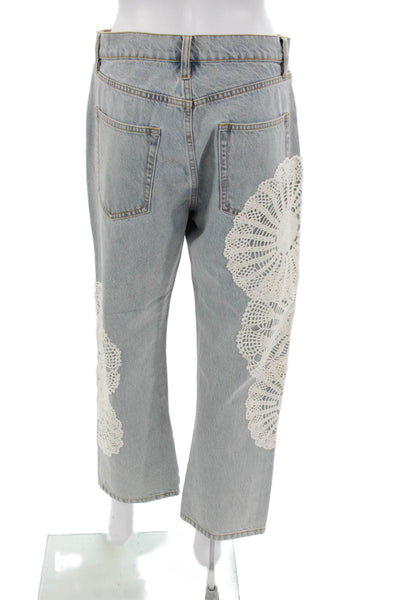 Frame Womens Straight High Rise Jeans Blue Button Size 27