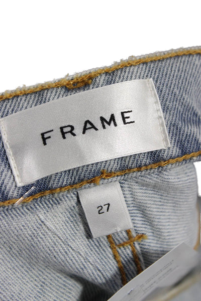 Frame Womens Straight High Rise Jeans Blue Button Size 27