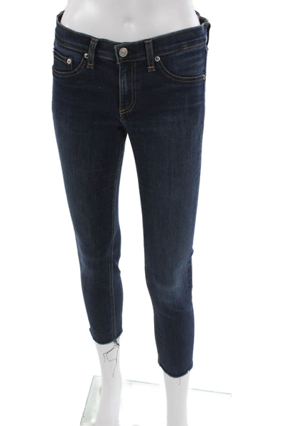 Rag & Bone Jean Womens Skinny Jeans Blue Cotton Mid Rise Size 28