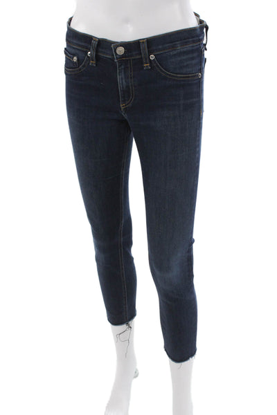 Rag & Bone Jean Womens Skinny Jeans Blue Cotton Mid Rise Size 28