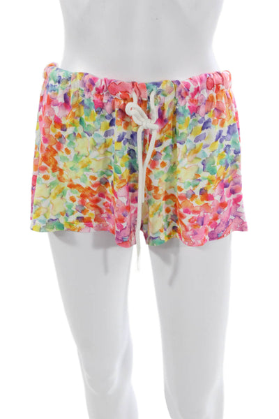PJ Salvage Womens Floral Multicolor Casual Polyester Drawstring Shorts Size M