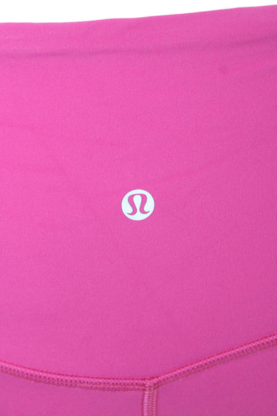Lululemon Womens Ankle Leggings Pink Nylon Solid Pull On Size 6