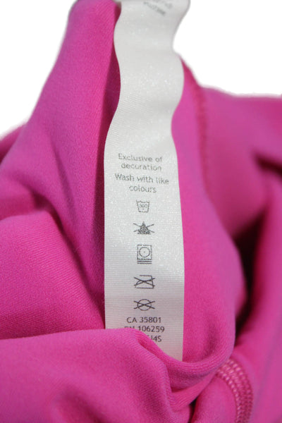 Lululemon Womens Ankle Leggings Pink Nylon Solid Pull On Size 6