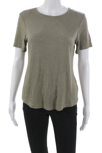 Feel The Piece Womens Green Crew Neck Basic T-Shirt Short Sleeve Size XS