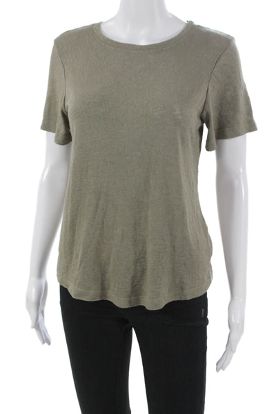 Feel The Piece Womens Green Crew Neck Basic T-Shirt Short Sleeve Size XS