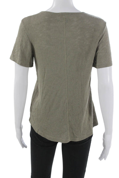 Feel The Piece Womens Green Crew Neck Basic T-Shirt Short Sleeve Size XS