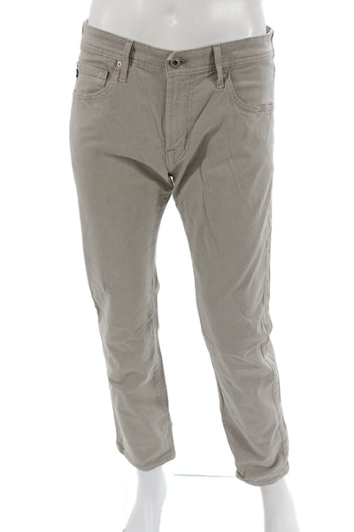 AG Adriano Goldschmied Mens Beige Chino Pants Button Closure Size 33