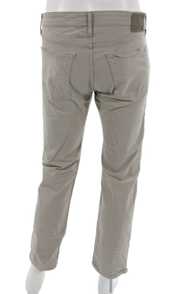 AG Adriano Goldschmied Mens Beige Chino Pants Button Closure Size 33