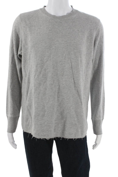 Relwen Mens Gray Cotton Pullover Crew Neck Long Sleeve Solid Size L