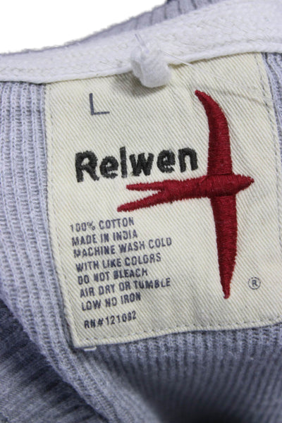 Relwen Mens Gray Cotton Pullover Crew Neck Long Sleeve Solid Size L