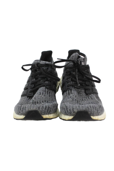 Adidas Womens Lace Up Knit Ultra Boost Running Sneakers Gray Black Size 9.5
