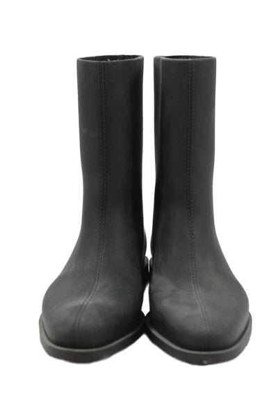 Toteme Womens Slip On Round Toe Logo Rubber Rain Boots Black Size 39