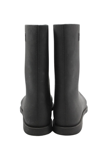 Toteme Womens Slip On Round Toe Logo Rubber Rain Boots Black Size 39