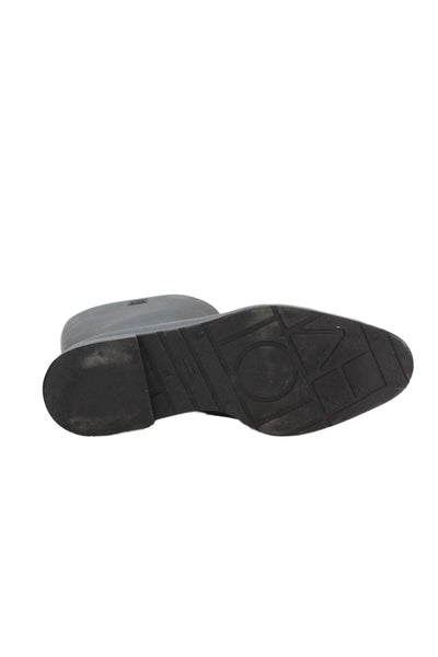 Toteme Womens Slip On Round Toe Logo Rubber Rain Boots Black Size 39