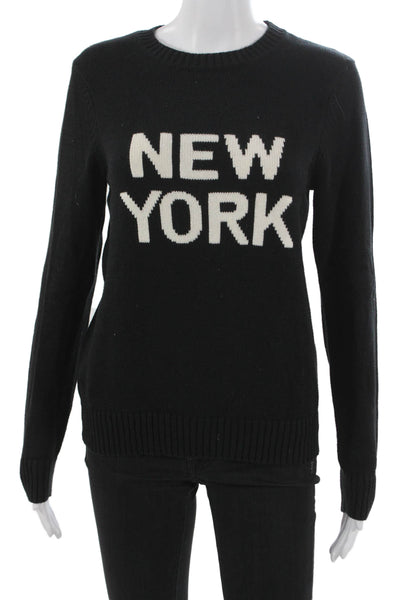 Ellsworth & Ivey Womens Pullover Sweater Black Crew Neck Size S
