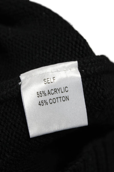 Ellsworth & Ivey Womens Pullover Sweater Black Crew Neck Size S