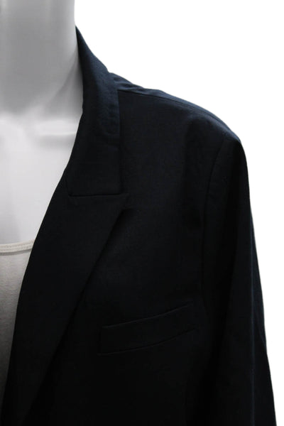 MM. La Fleur Womens Tencel Blue Blazer Button Long Sleeve Size 16