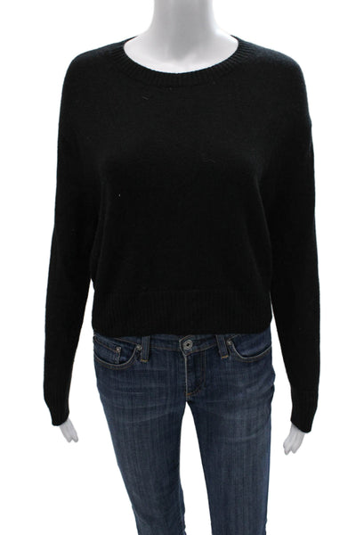 Raffi Womens Black Cashmere Crew Neck Pullover Long Sleeve Size S