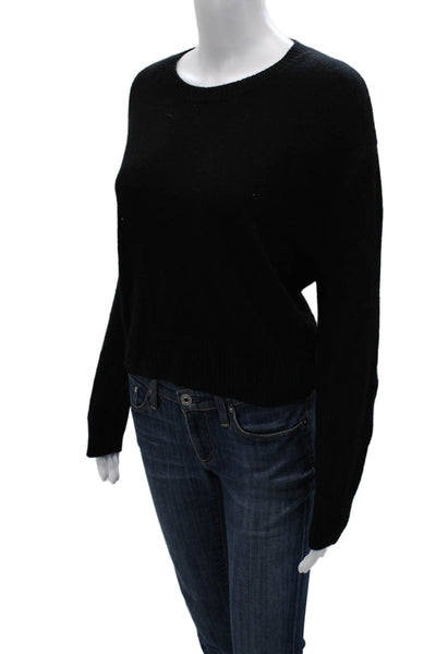Raffi Womens Black Cashmere Crew Neck Pullover Long Sleeve Size S