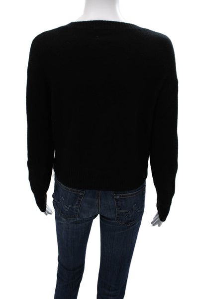 Raffi Womens Black Cashmere Crew Neck Pullover Long Sleeve Size S