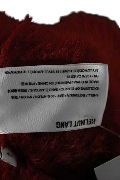 Helmut Lang Womens Pullover Red Nylon Short Sleeve Round Neck Size 2XS