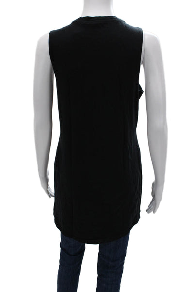 Spiritual Gangster Women Black Cotton Sleeveless Tank Top Size S