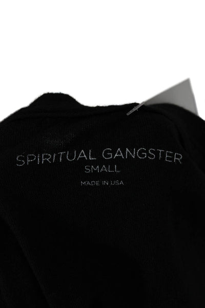 Spiritual Gangster Women Black Cotton Sleeveless Tank Top Size S