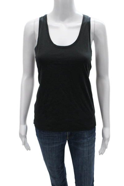 J Crew Womens Basic Sleeveless Tank Black Pima Cotton Scoop Neck Size S