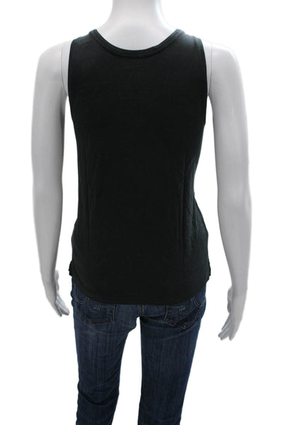 J Crew Womens Basic Sleeveless Tank Black Pima Cotton Scoop Neck Size S