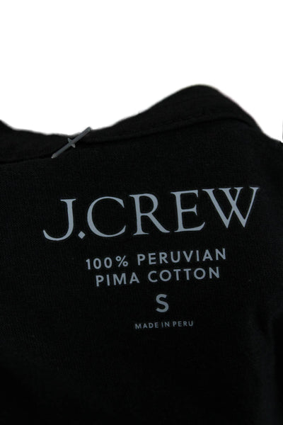 J Crew Womens Basic Sleeveless Tank Black Pima Cotton Scoop Neck Size S