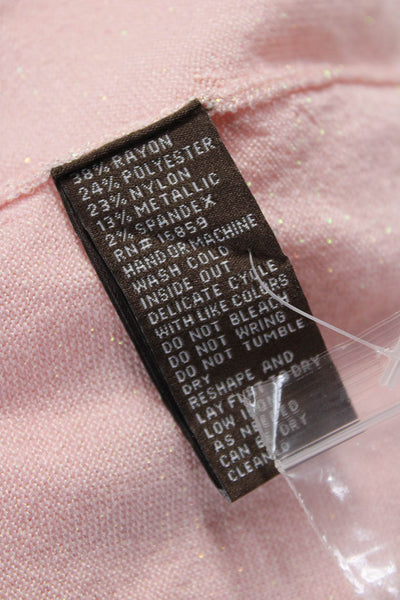 J. Mclaughlin Women Pink Rayon Crew Neck Pullover Long Sleeve Solid Size M