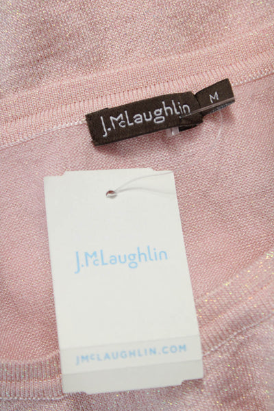 J. Mclaughlin Women Pink Rayon Crew Neck Pullover Long Sleeve Solid Size M