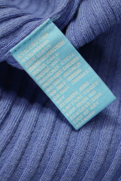 J. Mclaughlin Womens Cardigan Blue Cotton V Neck Long Sleeve Solid Size S