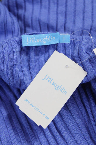 J. Mclaughlin Womens Cardigan Blue Cotton V Neck Long Sleeve Solid Size S