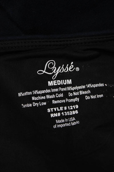 Lysse Women Ankle Leggings Black Cotton Spandex Size M