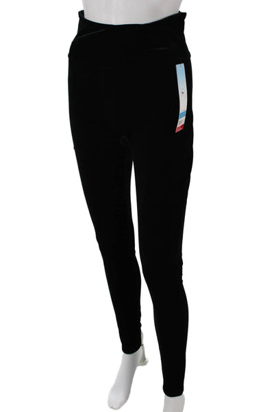 Assets Women Ankle Leggings Black Polyester Solid Size XL