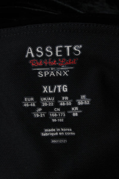 Assets Women Ankle Leggings Black Polyester Solid Size XL
