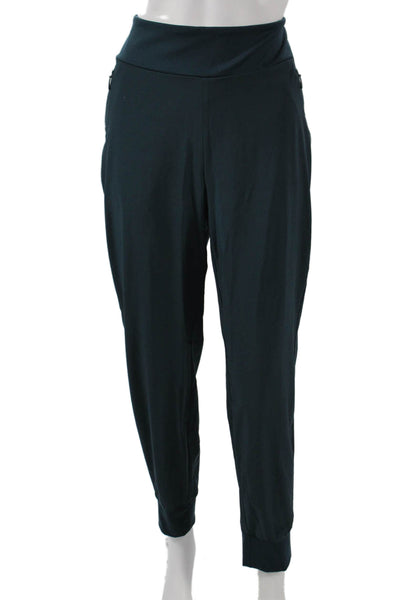 Athleta Women Jogger Pants Green Polyester Pull On Size 12