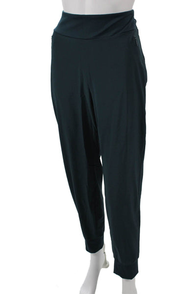 Athleta Women Jogger Pants Green Polyester Pull On Size 12