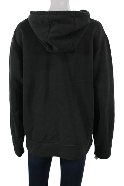 Lacoste Unisex Adults Full Zip Hoodie Black Cotton V-Neck Long Sleeve Size 5