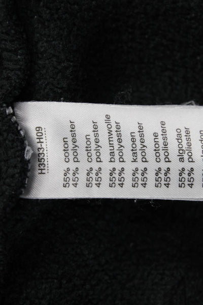 Lacoste Unisex Adults Full Zip Hoodie Black Cotton V-Neck Long Sleeve Size 5