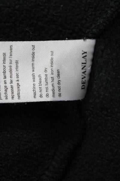 Lacoste Unisex Adults Full Zip Hoodie Black Cotton V-Neck Long Sleeve Size 5