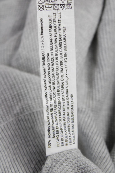 Zara Unisex Adults Gray Cotton Crew Neck Pullover Sweater Long Sleeve Size M