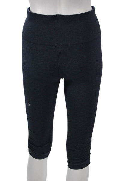 Lululemon Women Capri Leggings Blue Nylon Solid Size 6